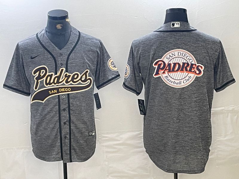 Men San Diego Padres Blank Grey Jointly 2024 Nike MLB Jersey style 3->->MLB Jersey